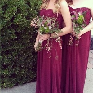 David's Bridal Rich Burgundy Bridesmaid Dress